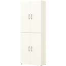 Home Office classeur TEMPIO, en bois, 4 portes, 6 OH, L 800 x P 340 x H 2130 mm, blanc/blanc