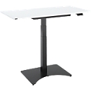 Home Office table, electrically height-adjustable, rectangular, stand, W 1150 x D 550 x H 640-1100 mm, white/black + memory control panel