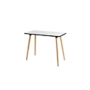 Home Office Tisch, Rechteck, 4-Fuss Gestell aus Massivholz, B 1140 x T 600 x H 750 mm, weiss/Buche