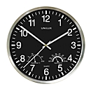 Horloge murale UNILUX Wetty, avec thermomètre et hygromètre, quartz, Ø 30 cm, gris métal
