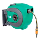 Hose reel, wall/ceiling, automatic, for water, up to 10 bar, incl. PVC water hose with Ø DN 12 mm x L 20 m &amp; other accessories, plastic