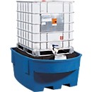 IBC-station ASECOS - LDPE - 100 liter - B 1350 x D 1340 x D 1650 x H 710 mm - met geïntegreerde aftapplaats - blauw