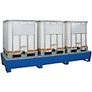 IBC-station ASECOS, staal, met rooster en vorkheftruckschoenen, 1000 lb, B 3280 x D 1300 x H 420 mm, geschilderd