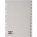 Index Biella, for DIN A4, 12 parts, calendar division Jan-Dec (dt.), blank tabs, universal punching, L 296 x W 226 mm, polypropylene, gray