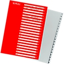 indexbladen, A4, A-Z, PP-folie, grijs, 20-delig