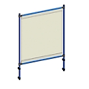 Infektionsschutzrahmen 5900 für fetra Transportgeräte, Stahlrohr/PVC-Folie, brillantblau RAL 5007/glasklar, L 910 x B 49 x H 1410 mm