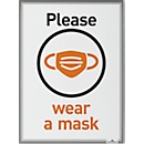 Info pocket Durable, A4, portrait &amp; landscape format, insertion aid, static cling, transparent/anthracite grey, 5 pieces