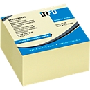 inFO Power Notes cube de notes adhésives, 75 x 75 mm, 400 feuilles, blanc, jaune