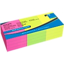 inFO Power Notes Haftnotizen, 50 x 40 mm, 80 Blatt pro Block, 12 Blöcke, 3 Farben