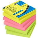 inFO Power Notes Haftnotizen, 75 x 75 mm, 80 Blatt pro Block, 6 Blöcke, 3 Farben
