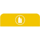Informatiebord voor Rubbermaid configureerbaar recyclingstation, voor 57 liter containerunit, B 367 x H 203 x D 20 mm, kunststof, geel