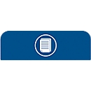 Informatiebord voor Rubbermaid configureerbaar recyclingstation, voor 87 liter containerunit, B 489 x H 203 x D 20 mm, papier, blauw