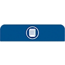 Informatiebord voor Rubbermaid configureerbaar recyclingstation, voor container van 125 liter, B 610 x H 203 x D 20 mm, papier, blauw