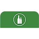 Informatiepaneel voor Rubbermaid configureerbaar recyclingstation, voor 57 liter containerunit, B 367 x H 203 x D 20 mm, glas, groen
