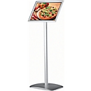Informatiestandaard - aluminium - B 420 x D 300 x H 1000/964 mm - voor A4-formaat - staand of liggend -anti reflecterende beschermfolie - A4 verwisselbaar frame
