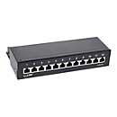 InLine - Patch Panel - geeignet für Wandmontage, Tisch montierbar - CAT 6a - RJ-45 X 12 - Schwarz, RAL 9005