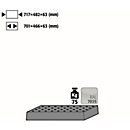 Insert en tôle perforée Norme pour les armoires de sécurité asecos des séries Q30, Q90 et S90, en tôle d'acier, gris clair, L 717 x P 482 x H 63 mm, jusqu'à 75 kg