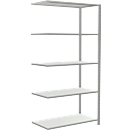 Insteekstelling MULTIplus150 Express - aanbouwsectie - B 1000 x D 500 x H 2000 mm - 5 legborden - draagvermogen 150 kg - staal - lichtgrijs RAL 7035