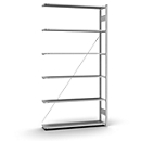 Insteekstelling Orion Plus - aanbouwsectie- L 1300 x D 300 x H 2500 mm - 6 legborden - draagvermogen per legbord 90 kg - verzinkt