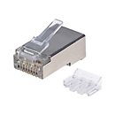 Intellinet 90er-Pack Cat6A RJ45-Modularstecker, STP, 3-Punkt-Aderkontaktierung, für Massivdraht, 90 Stecker im Becher - Netzwerkanschluss