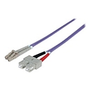 Intellinet Fiber Optic Patch Cable, OM4, LC/SC, 2m, Violet, Duplex, Multimode, 50/125 µm, LSZH, Fibre, Lifetime Warranty, Polybag - Patch-Kabel - 2 m - violett