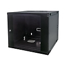 Intellinet Network Cabinet, Wall Mount (Double Section Hinged Swing Out), 6U, Usable Depth 235mm/Width 465mm, Black, Flatpack, Max 30kg, Swings out for access to back of cabinet when installed on wall, 19", Parts for wall install (eg screws/rawl p...