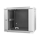 Intellinet Network Cabinet, Wall Mount (Standard), 9U, Usable Depth 350mm/Width 540mm, Grey, Assembled, Max 60kg, Metal & Glass Door, Back Panel, Removeable Sides, Suitable also for use on desk or floor, 19",Parts for wall install (eg screws/rawl ...