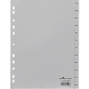 Intercalaires en plastique DURABLE, mois jan.-déc., gris