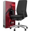 Interstuhl Bürostuhl AIMis1, mit Armlehnen, Synchronmechanik, Flachsitz, inkl. Sitzsensor S 4.0, schwarz/alusilber