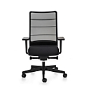 Interstuhl Bürostuhl Airpad 3C44, mit Armlehnen, Synchronmechanik, Flachsitz, Anti-Schock-Funktion, schwarz/brillantsilber