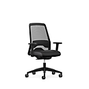 Interstuhl Bürostuhl EVERYis EV25R, mit Armlehnen, Auto-Synchronmechanik, Flachsitz, Netzrücken, schwarz