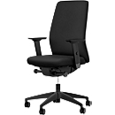 Interstuhl office chair AIMis1, with armrests, synchronized mechanism, flat seat, black/black