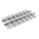 Inzet voor schuifladen Treston, 7 onderverdelers & 16 middenplaten, B 1300 mm, voor serie 130 met H 1500/2500 mm