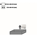 Inzetbak voor asecos veiligheidskasten van de series Q30, Q90 en S90, polypropyleen, grijs, B 578 x D 500 x H 96 mm, 23 l