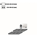 Inzetbak voor asecos veiligheidskasten van de series UB90 en UB30, polyethyleen, zwart, B 440 x D 205 x H 20 mm, 1,5 l