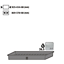 Inzetbak voor asecos veiligheidskasten van de series UB90 en UB30, polypropyleen, B 925 x D 434 x H 88 mm, 26,5 l