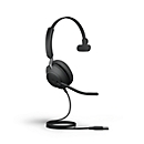 Jabra On-Ear Headset Evolve2 40 MS Mono, mono, USB-A, bedraad, 3 digitale MEMS microfoons, zwart