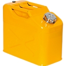 Jerrycan de sécurité, en tôle d'acier,  10 l, L 170 x P 340 x H 280 mm, bouchon à vis, valve de ventilation, jaune