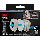 Jeu de filtres 3M 6004-1, classe de protection ABEK1P3, comprenant 2 x filtres 6059/2 x filtres 5935/2 x support de filtre 501
