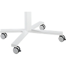 Jeu de roulettes, pour pupitres électroniques de bureau à domicile NowyStyl réglables en hauteur avec socle, 4 pièces, Ø 75 mm chacune, blanc