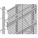 Juego de pared trasera de rejilla GRM 2, Altura de estantería 2500 x longitud de estantería 2200 mm