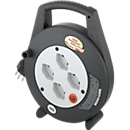 Kabeltrommel brennenstuhl® Vario Line, 4-fach, 5 m langes Kabel, Überhitzungsschutz, IP20, Tragegriff, L 70 x B 230 x H 240 mm, Spezialkunststoff, schwarz