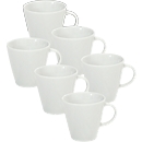Kaffeetasse Solea, uni, weiß, Porzellan, 6 Stück