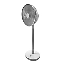 Kamome Living Standventilator, mit Fernbedienung, Ø 300 mm, Höhe 570-1000 mm, Luftstrom bis 17 m, weiss/silber