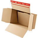 Kartonnen dozen met automatische bodem, A5, dubbele bodem, zelfklevende sluitstrip, bruin, 10 stuks