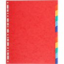 Kartonregister Biella Top Color, für DIN A4, 12tlg, L 297 x B 220 x H 5 mm, Recyclingkarton, farbsortiert