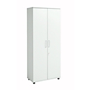 Kast, hout, 4 legborden, 5 ordnerhoogten, B 800 x D 400 x H 1877 mm, afsluitbaar, lichtgrijs 