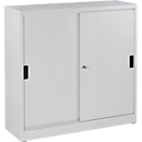 Kast, schuifdeuren, H 1150 x B 1200 x D 400 mm, lichtgrijs