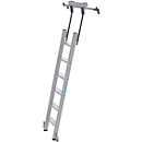 Kastenladder met treden, aluminium, verrijdbaar, 6 treden