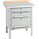 Kastenwerkbank Schäfer Shop Select PWi 75-7, Buche-Dekor Multiplexplatte, mit Stahlabdeckung, bis 750 kg, B 750 x T 700 x H 840 mm